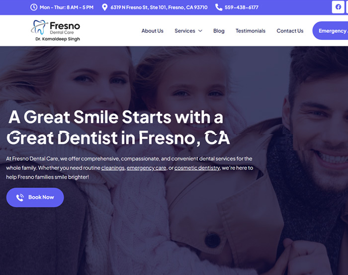 Fresno Family Dentist — website by Star Hawk Studio