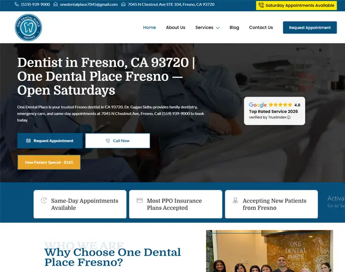 One Dental Fresno — website by Star Hawk Studio