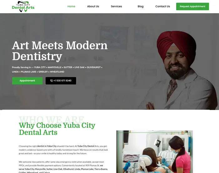 Yuba City Dental Arts — website by Star Hawk Studio
